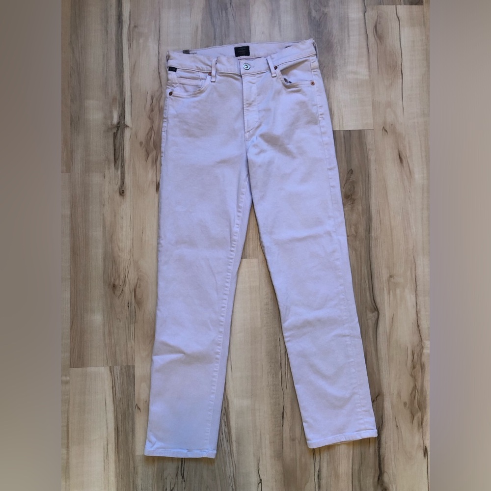 Citizens Of Humanity Cara High Rise Cigarette Ankle Jeans Pale Blue Made in USA